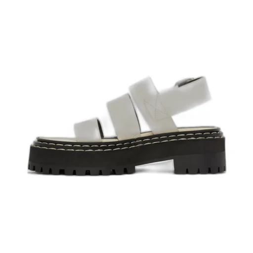 Stitch Details Open-Toed High-Heeled Sandals