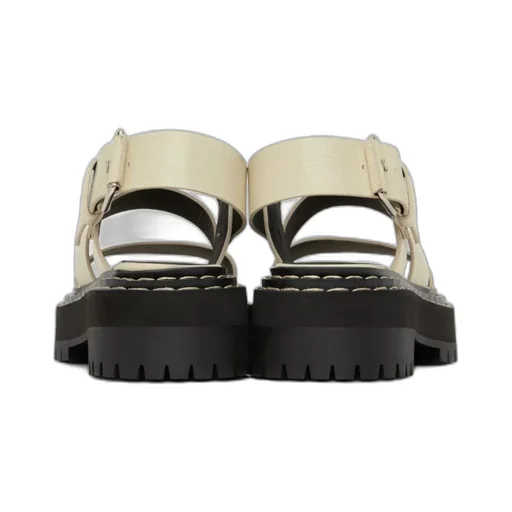 Stitch Details Open-Toed High-Heeled Sandals