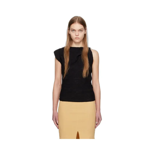Isabel Marant Crinkled Asymmetric Jersey Top