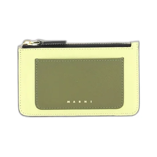 Marni Saffiano Logo Printed Card Case