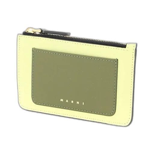 Marni Saffiano Logo Printed Card Case