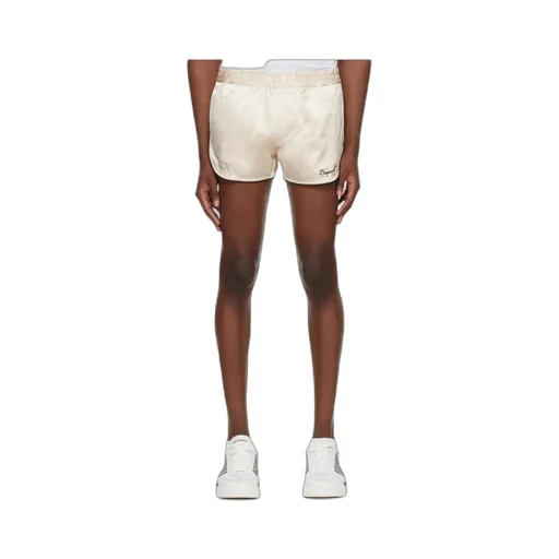 Elastic Waist And Curved Hem Shorts
