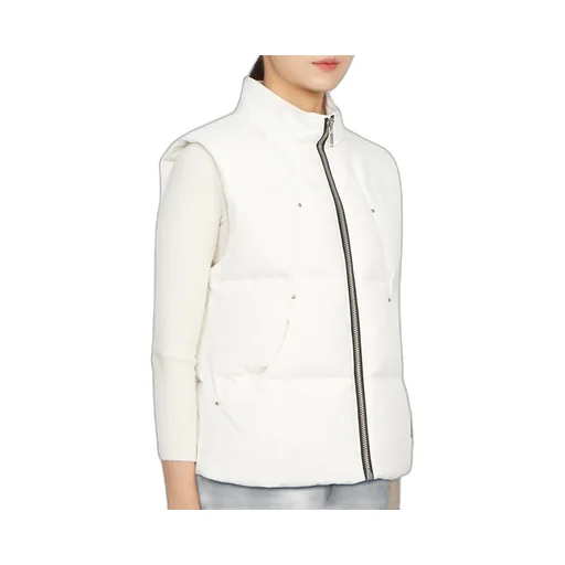 Down Vest With Standing Neck