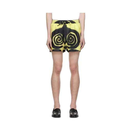Amil Spiral-Print Silk Shorts
