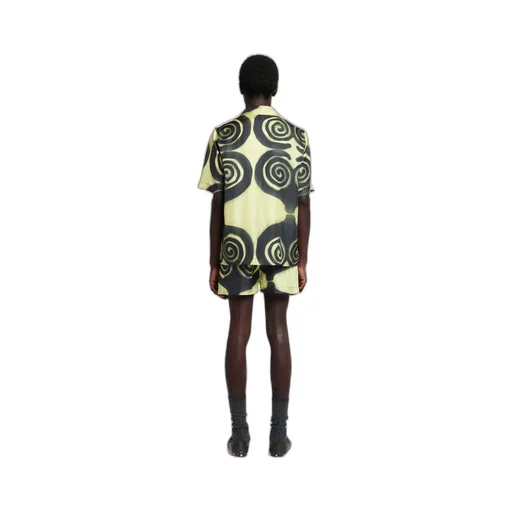 Amil Spiral-Print Silk Shorts
