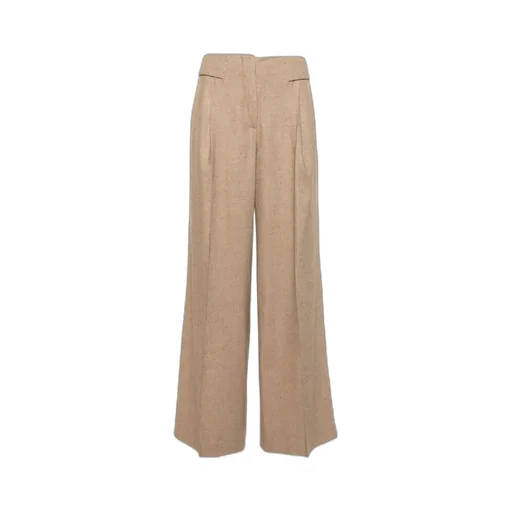 Wide-Leg Textured Trousers