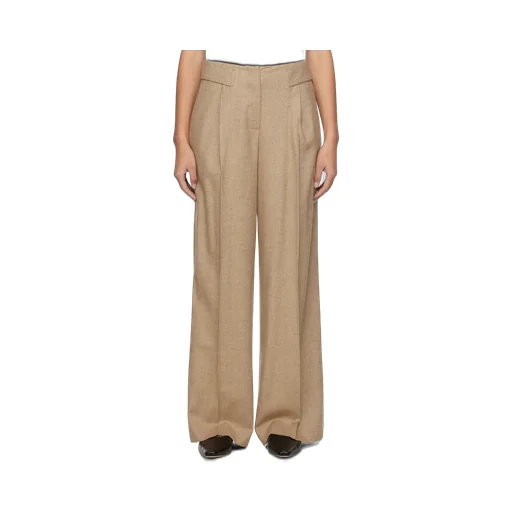 Wide-Leg Textured Trousers