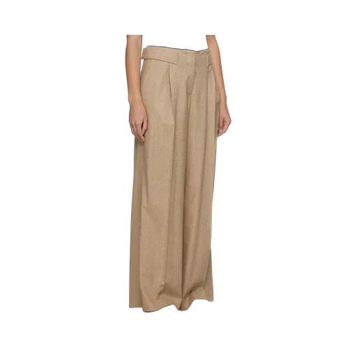 Wide-Leg Textured Trousers