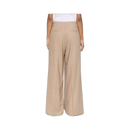 Wide-Leg Textured Trousers