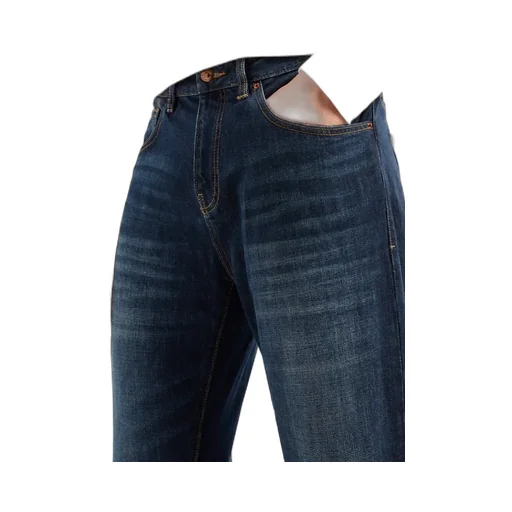 Low-Waist Button Denim Trousers