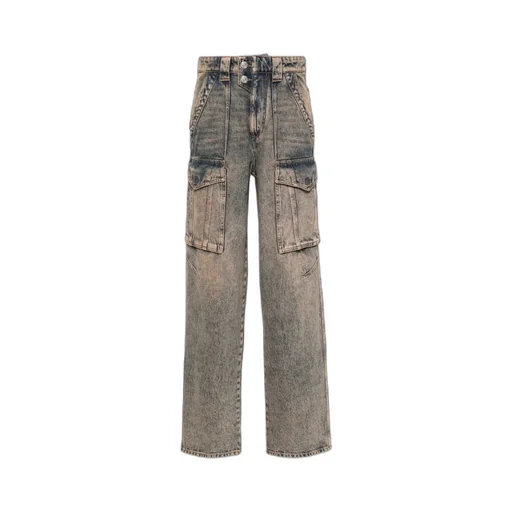 Isabel Marant ÉToile Heilani Mid-Rise Faded-Effect Cargo Jeans
