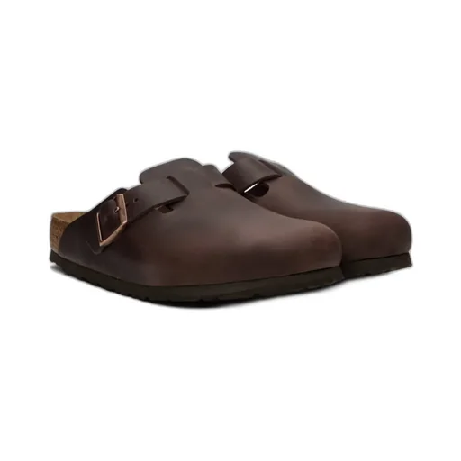 Buckle-Fastening Slip-On Sandals