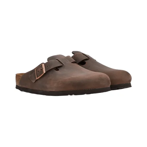 Buckle-Fastening Slip-On Sandals