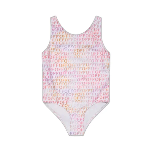 Off-White Kids Off Stamp Logo Printed Swimsuit