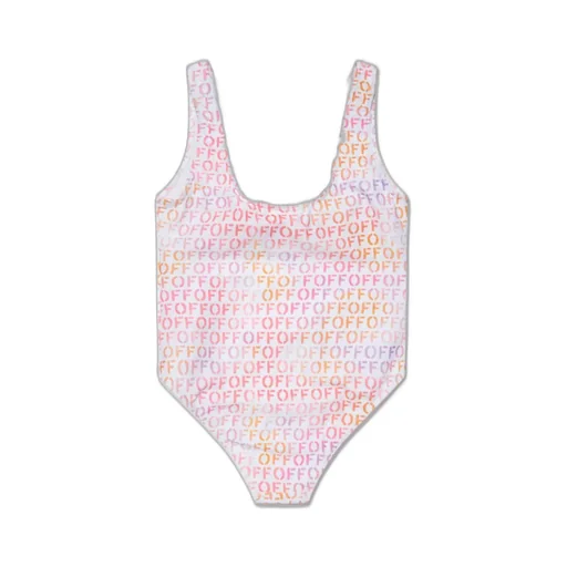 Off-White Kids Off Stamp Logo Printed Swimsuit