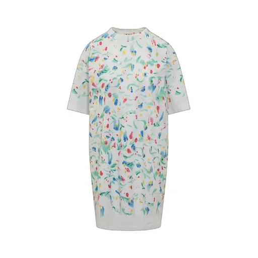 Marni Logo Patch Motif Printed Midi Dress