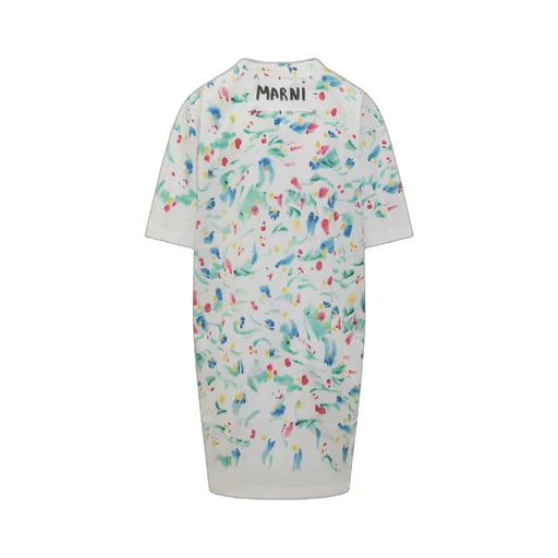 Marni Logo Patch Motif Printed Midi Dress