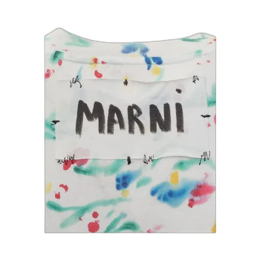 Marni Logo Patch Motif Printed Midi Dress
