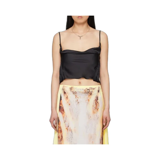 Sheer-Lace Draped Top