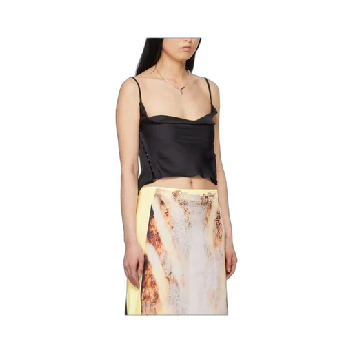 Sheer-Lace Draped Top
