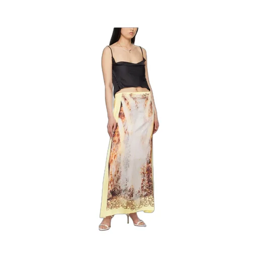 Sheer-Lace Draped Top
