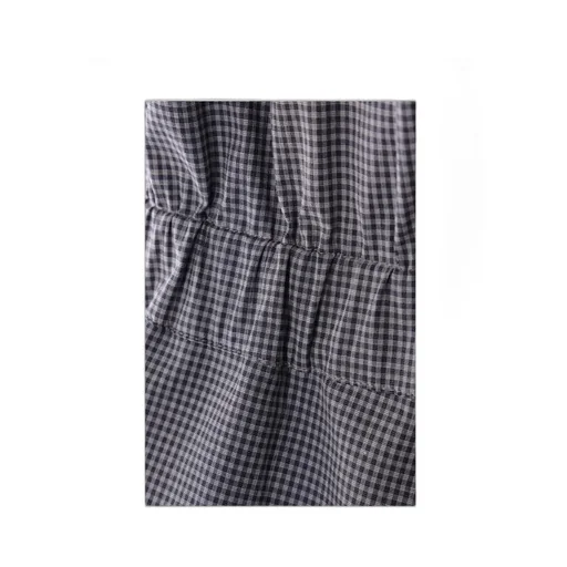Gingham-Check Elasticated-Waist Blazer