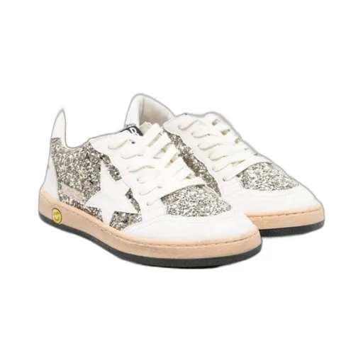 Golden Goose Kids Ball Star Glittery Lace-Up Sneakers