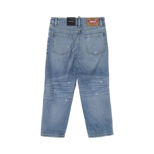 Dsquared2 Kids Logo Patch Distressed Jeans