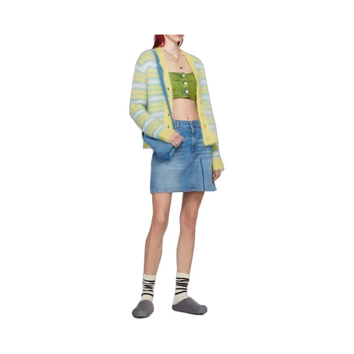Marni Logo Patch Denim Crop Top