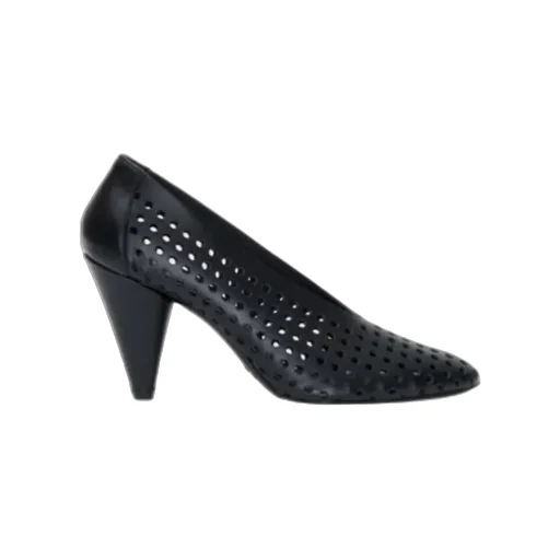 85Mm Perforated Leather Pumps