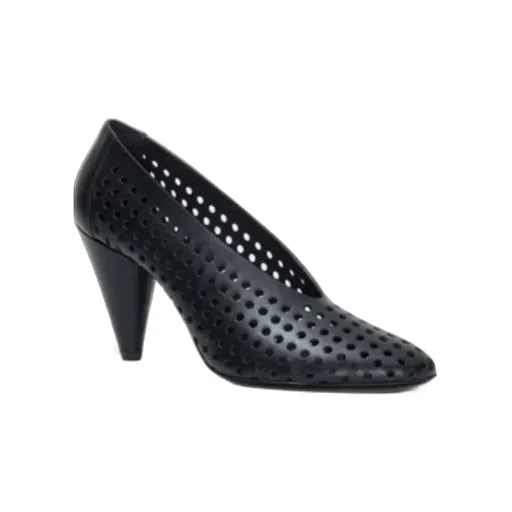 85Mm Perforated Leather Pumps