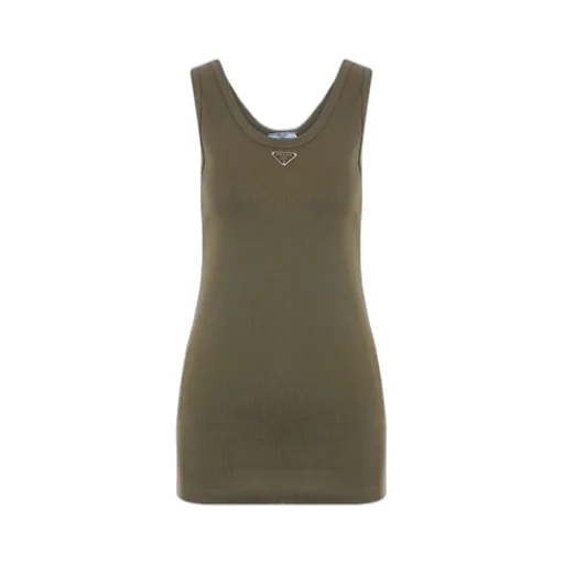 Triangle-Logo Ribbed Tank Top