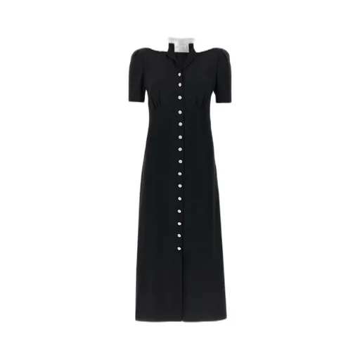 Miu Miu Embellished Short-Sleeved Flared Dress
