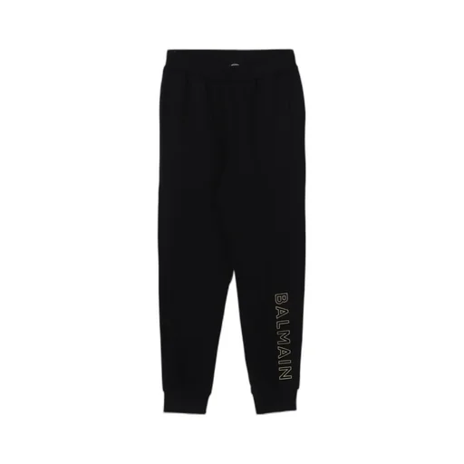Balmain Kids Logo Embroidered Tapered Leg Track Pants