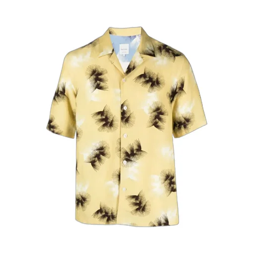 Abstract-Print Camp-Collar Shirt