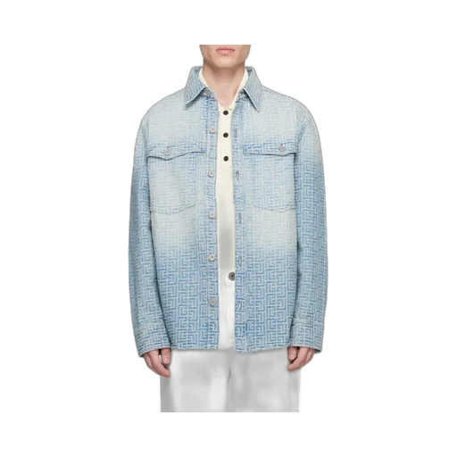 Monogrammed Jacquard Denim Shirt
