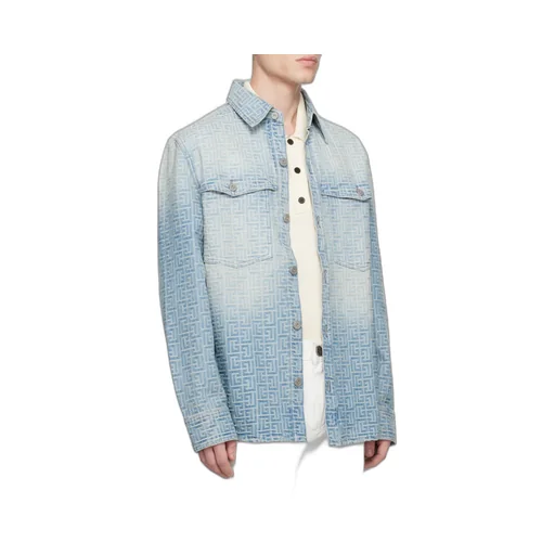Monogrammed Jacquard Denim Shirt