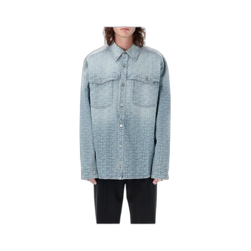 Monogrammed Jacquard Denim Shirt