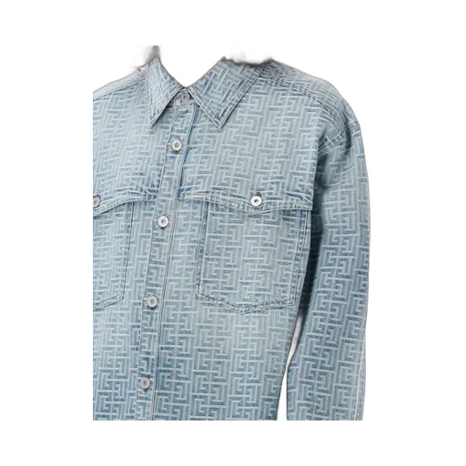 Monogrammed Jacquard Denim Shirt