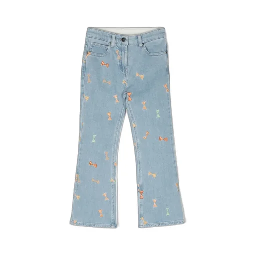 Stella Mccartney Kids Bow Embroidered Flared Jeans