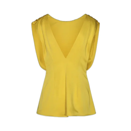 Jil Sander Gathered V-Back Satin Top