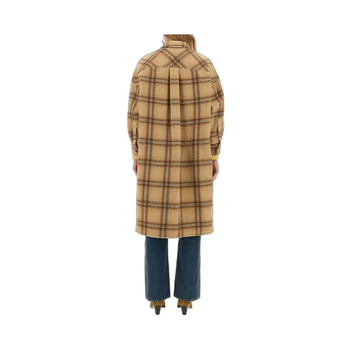 Fontizia Check-Pattern Midi Coat