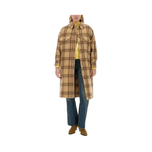 Fontizia Check-Pattern Midi Coat