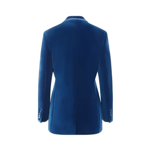 Satin-Trim Velvet Blazer