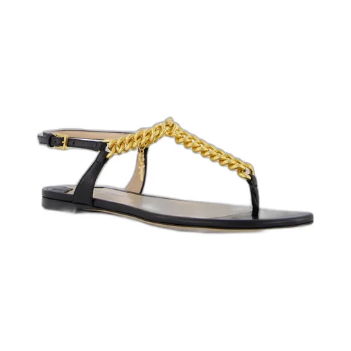 Tom Ford	Logo Plaque Chainlink-Strap Sandals