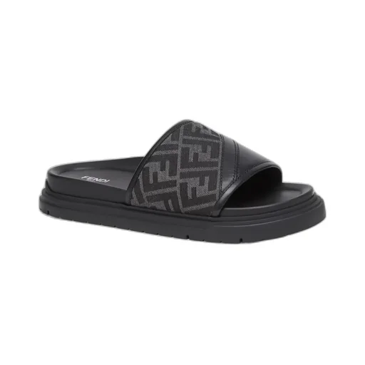 Fendi Diagonal Ff Jacquard Slides
