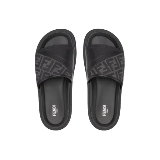 Fendi Diagonal Ff Jacquard Slides