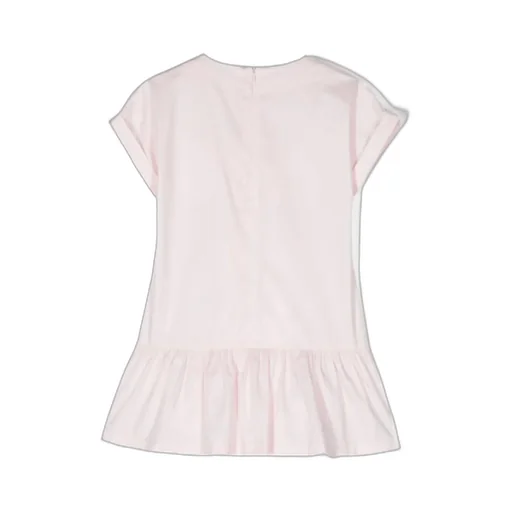 Floral-Appliqué Flared Dress