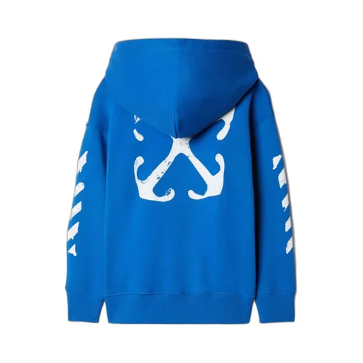 Off-White Kids Paint Graphic Printed Zipped Hoodie