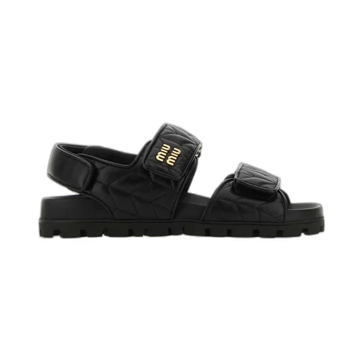 Miu Miu Logo-Lettering Quilted Sandals